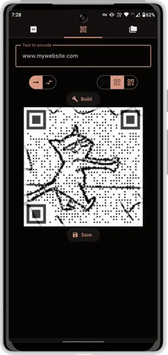 The app showing the assembled GIF Code.